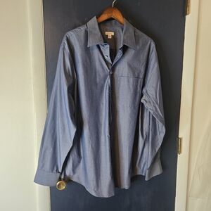 Men's Blue Button-Up Shirt